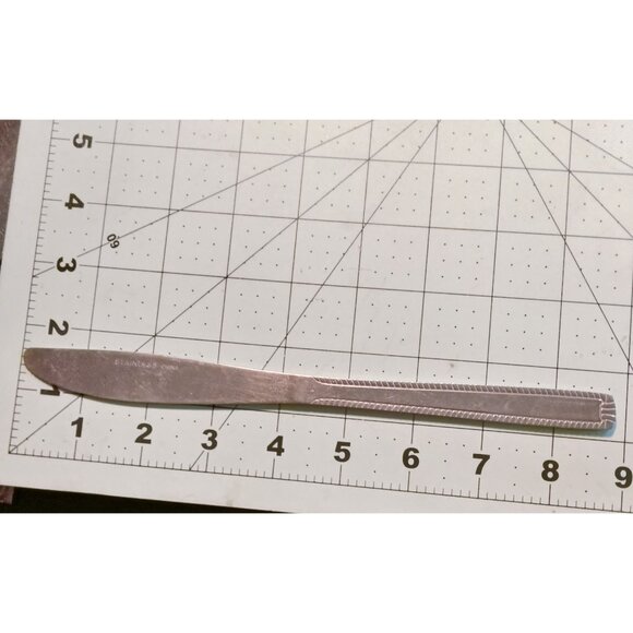 Stainless Steel Dinner Knives Classic Art Deco Border Replacement Craft lot 8 - Picture 3 of 5